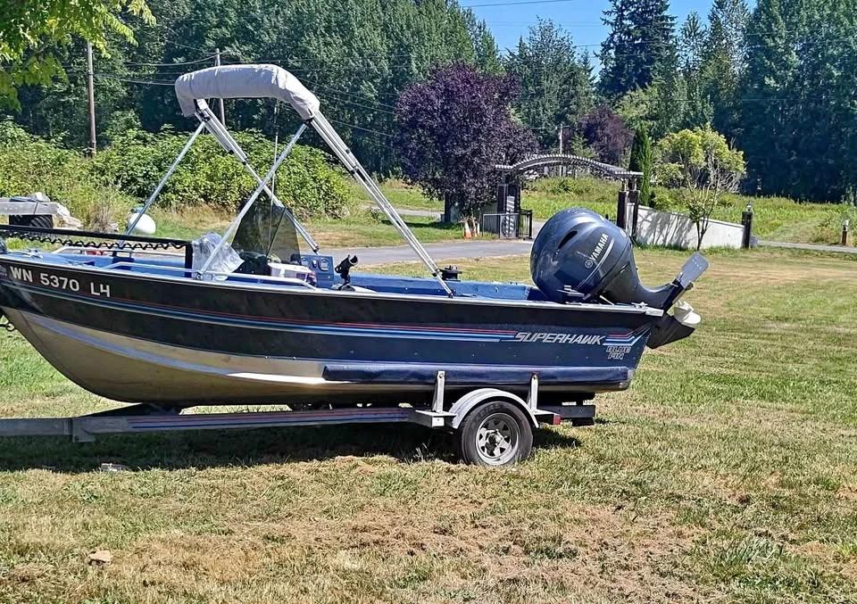 1996 bluefin aluminum fishing boat 14/16 Avenger